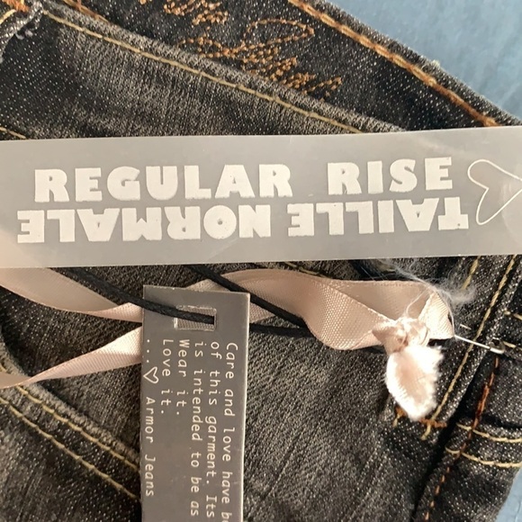 LE Chateau Armor Jeans Grey Regular Rise Straight leg Jeans Size 33 - Picture 12 of 13